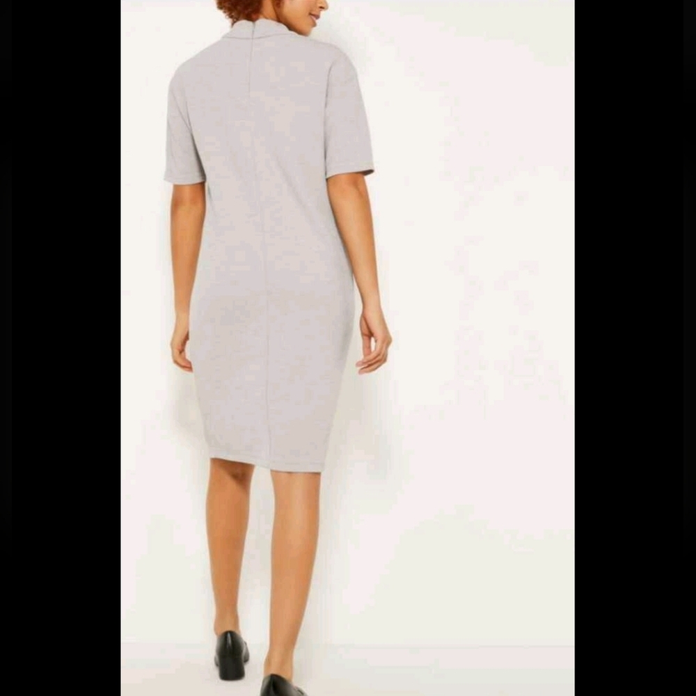 NWOT Taupe midi dress highneck Small - Picture 2 of 3
